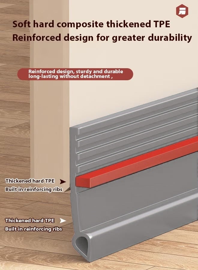 Door Draft Stopper Door Bottom Seal Strip 100cm Door Bottom Sealing Strip Windproof and Dustproof Door Gap Seal Sound Insulation Sticker Door Sweep for Exterior & Interior Doors (Grey) - Image 3